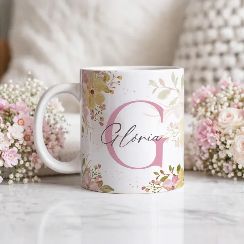 Caneca Alfabeto Floral A a Z V1-gallery